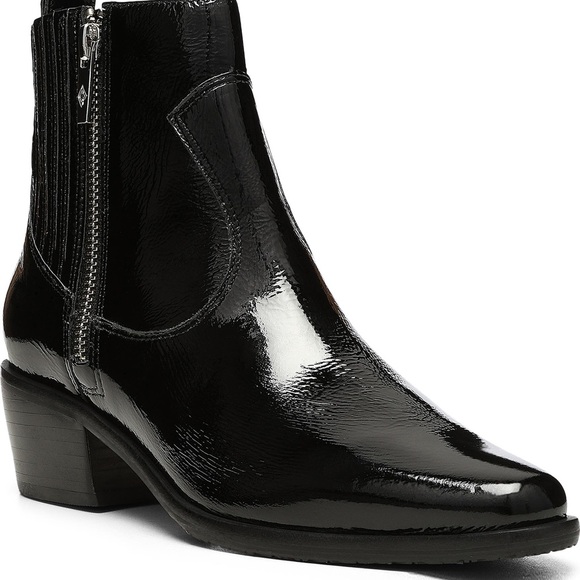 Black Patent Donald Pliner Marisol Bootie Size 9 - Picture 2 of 7